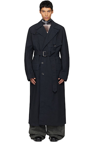 Dries Van Notenのネイビー オーバーダイ トレンチコートがセール中