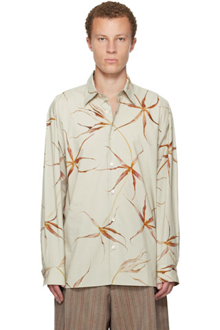 Dries Van Notenのベージュ ルーズ コットン シャツがセール中