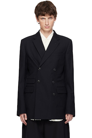 Dries Van Notenのブラック レギュラーフィット ウール テーラード