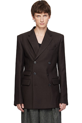 Dries Van Notenのブラウン レギュラーフィット ウール テーラード