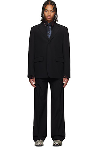 Dries Van Noten: ブラック ウール スーツ | SSENSE 日本