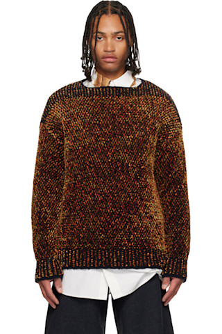 DRIES VAN NOTEN モヘヤ Vネックニット ブラウン M 252358M201019_1.jpg
