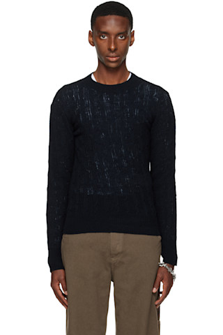 【新品】DRIES VAN NOTENクルーネック セーター ブラック Mサイズ 新品】DRIES VAN NOTENクルーネック セーター ブラック Mサイズ Dries