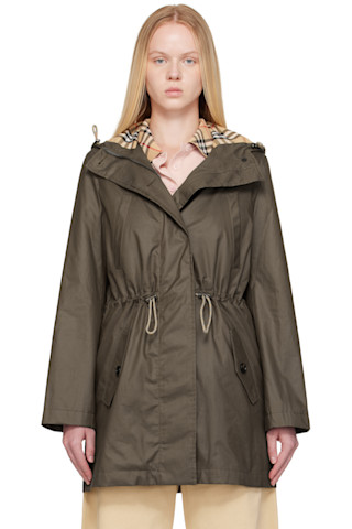 *BURBERRY* コーティングギャバジン パーカー 関税送料込み Burberry: カーキ コーティング ギャバジン マウンテンパーカー
