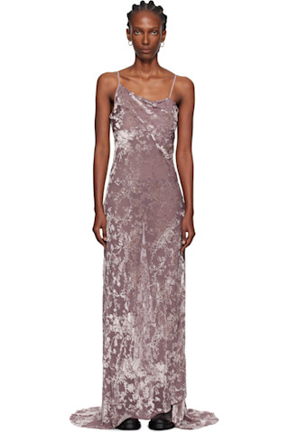 Ann Demeulemeesterのピンク Aaricia Bias Slip マキシワンピースが