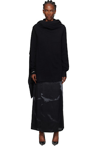 ANN DEMEULEMEESTER ブラック タートルネック Ann Demeulemeester