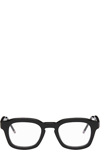 THOM BROWNE スクエアフレムメカネ UEO412AG000206048 060 Thom Browne: Black Acetate Glasses | SSENSE Canada
