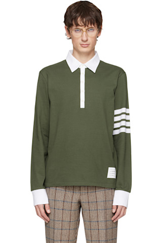 Thom Browneのグリーン 4-Bar ジャージ ラガーシャツがセール中