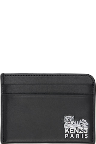 虎84 Kenzo: Black Kenzo Paris Happy Tiger Card Holder | SSENSE Canada