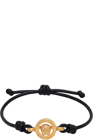 Versace: Medusa '95 Leather Bracelet | SSENSE