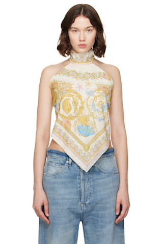 関税込 ヴェルサーチェ カバーアップドレス Underwater Barocco Underwater Barocco Cover-Up Dress Multicolor,Gold | VERSACE US