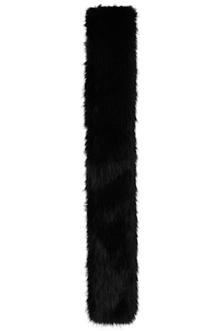 大人エレガント【Simone Rocha】スリムフェイクファースカーフ Simone Rocha: Black Slim Faux Fur Scarf | SSENSE