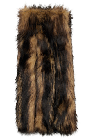 Simone Rocha: ベージュ＆ブラウン Triple Slit フェイクファー