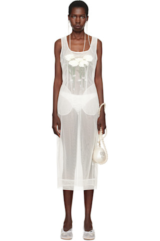 SSENSE Exclusive Bridal Capsule Carnation Dart Midi Dress by