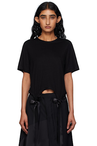 【関税込み】Bow Tails T Shirt - Simone Rocha - Synthetic - R Simone Rocha: Black Bow Tail Easy T-shirt | SSENSE