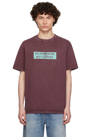 【関税込み】UNDERCOVER バーガンディ UC1D9810-2 Tシャツ UNDERCOVER: バーガンディ UC1D9810-2 Tシャツ | SSENSE 日本