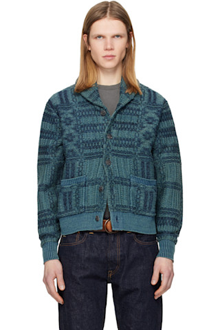 RRL ショールカーディガン RRLのブルー ショールカーディガンがセール中