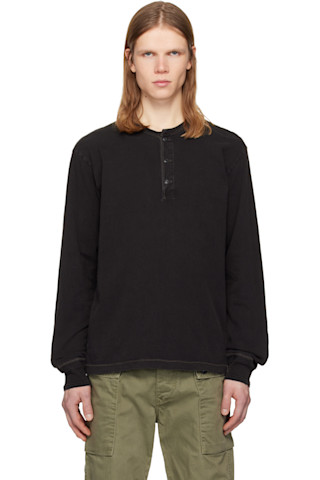 RRLのブラック Indigo Jersey ヘンリーネック トップスがセール中