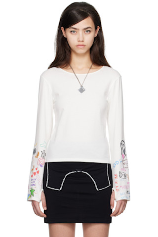 ★I‘m sorry by Petra Collins★ ホワイト Tシャツ SSENSE Exclusive White JennyFax Edition Long Sleeve T-shirt