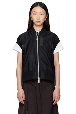 Sacai Nylon Twill Vest サイズ1 黒 新品同様 sacai: Black Nylon Twill Vest | SSENSE