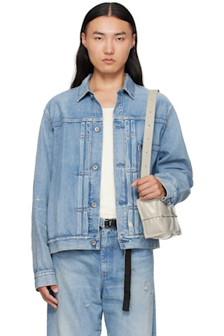 sacai: Blue BEYONDEXX Denim Jacket | SSENSE