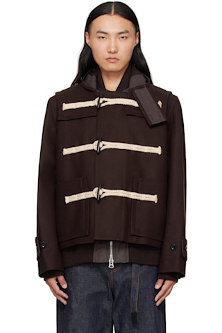 SWAGGER 美品 MELTON DONKEY FLIGHT JACKET sacai: Brown Wool Melton Bomber Jacket | SSENSE