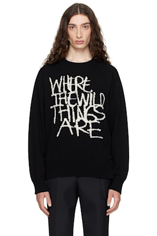 sacai: Black 'Where The Wild Things Are' Wool Sweater | SSENSE