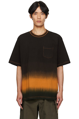 sacai: ブラウン＆オレンジ ガーメントダイ コットンジャージ T