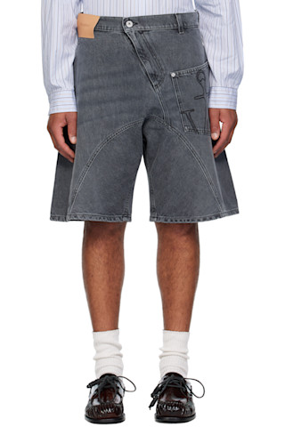 JW Andersonのグレー Workwear ツイスト デニムショートパンツがセール中