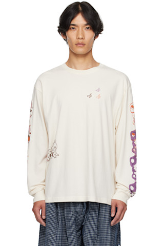 【関税込み】Story mfg. オフホワイト Grateful 長袖Tシャツ Story mfg.: オフホワイト Grateful 長袖Tシャツ | SSENSE 日本