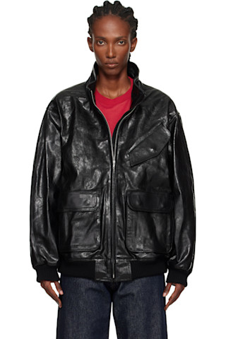 ジャケット・アウター AURALEE LAMB LEATHER ZIP BLOUSON BLACK 4 Lamb Leather Zip Blouson – La Garçonne