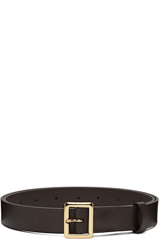 AURALEE: Brown Square Buckle Belt | SSENSE Canada