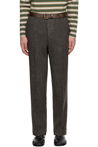 AURALEEのグレー Alpaca Wool Silk Tweed トラウザーズがセール中