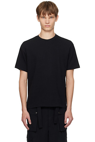 AURALEE: Black Seamless Crew Neck T-shirt | SSENSE