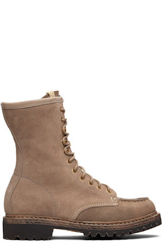 visvim: ベージュ Scout Moc Folk ブーツ | SSENSE 日本