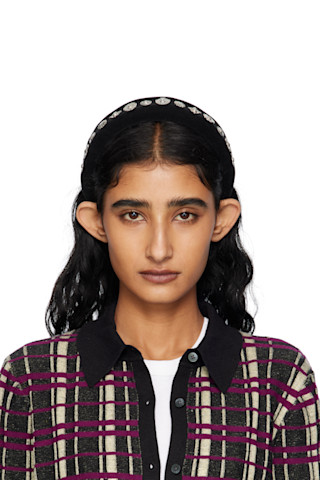 Black Metal Headband by Toga Pulla on Sale