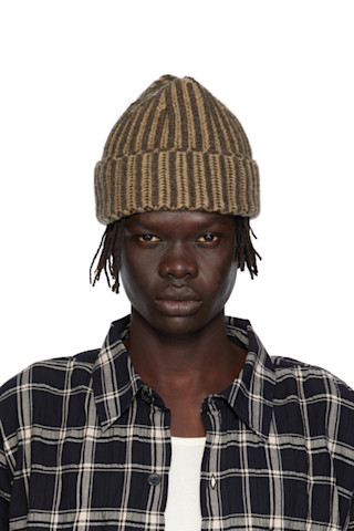 mfpen: Brown Stage Beanie | SSENSE