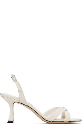 Jimmy Chooのオフホワイト Elsy 70 ヒールサンダルがセール中