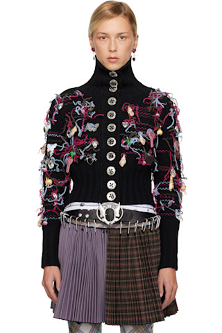 Black Washed Up Cardigan by Chopova Lowena on Sale