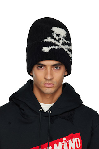 Black Cashmere Beanie by mastermind JAPAN on Sale