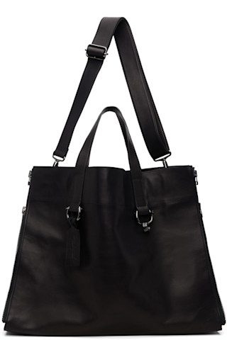 YOHJI YAMAMOTO: Black Zipper LL Tote | SSENSE
