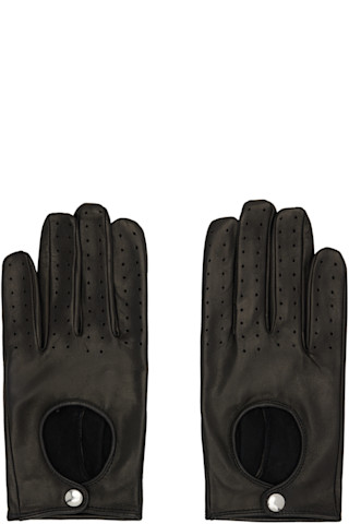 小物 ERNEST W. BAKER LEATHER GLOVES Ernest W. Baker Black & Red Contrast Leather Driving Gloves