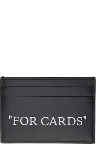 off white black quote card holder