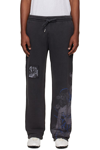 Off-White: ブラック Faded Painting スウェットパンツ | SSENSE 日本