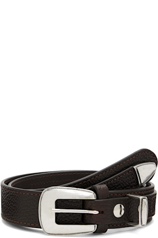 LEMAIRE: Brown Minimal Western Belt | SSENSE