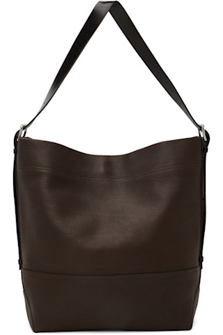 美品LEMAIREブラウン ドレープトートバッグ 252646F049001_1.jpg