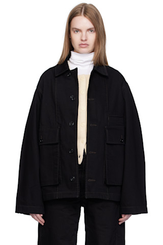 LEMAIRE: ブラック ボクシー デニムジャケット | SSENSE 日本