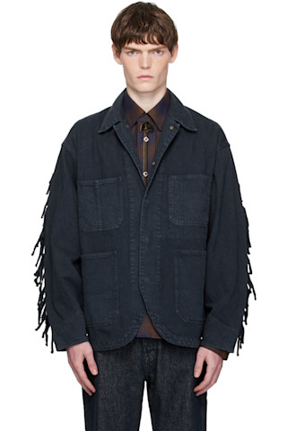 Toga Virilisのブラック フリンジ デニムジャケットがセール中