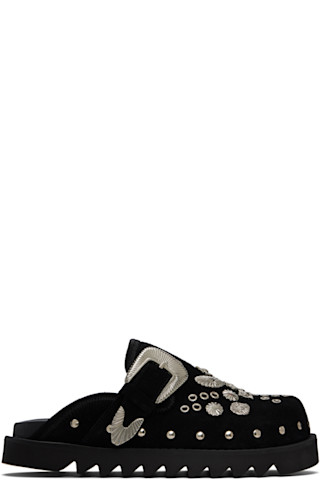 Toga VirilisのSSENSE 日本限定 ブラック Eyelet Metal サボミュールが