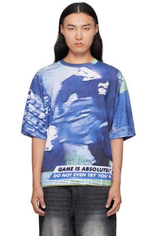 GERRITJACOB Tシャツ Gerrit Jacob: Blue Printed T-shirt | SSENSE